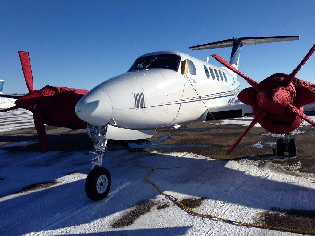A Tanis Aircraft Engine Preheat System keeps this KingAir flying in the worst weather!